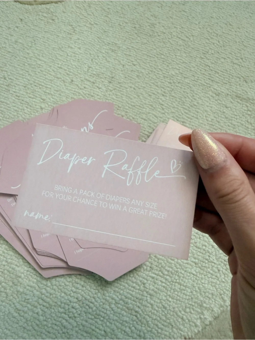 Predictions Pink Advice & Predictions Baby Shower Cards